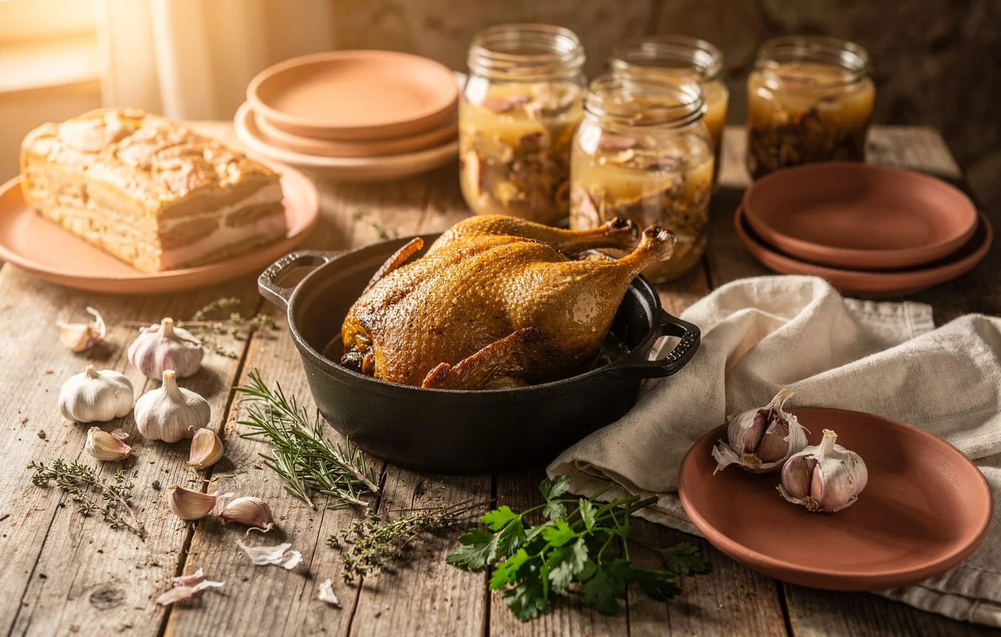 Table du Sud-Ouest : confit, terrines et conserves